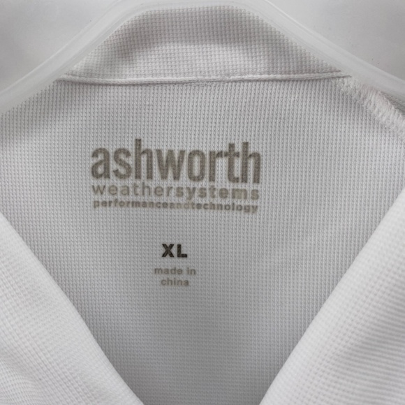 Ashworth Shirt Women's Size XL White 1/4 Front Zip Up Polo Short Sleeve Golf - Picture 2 of 9
